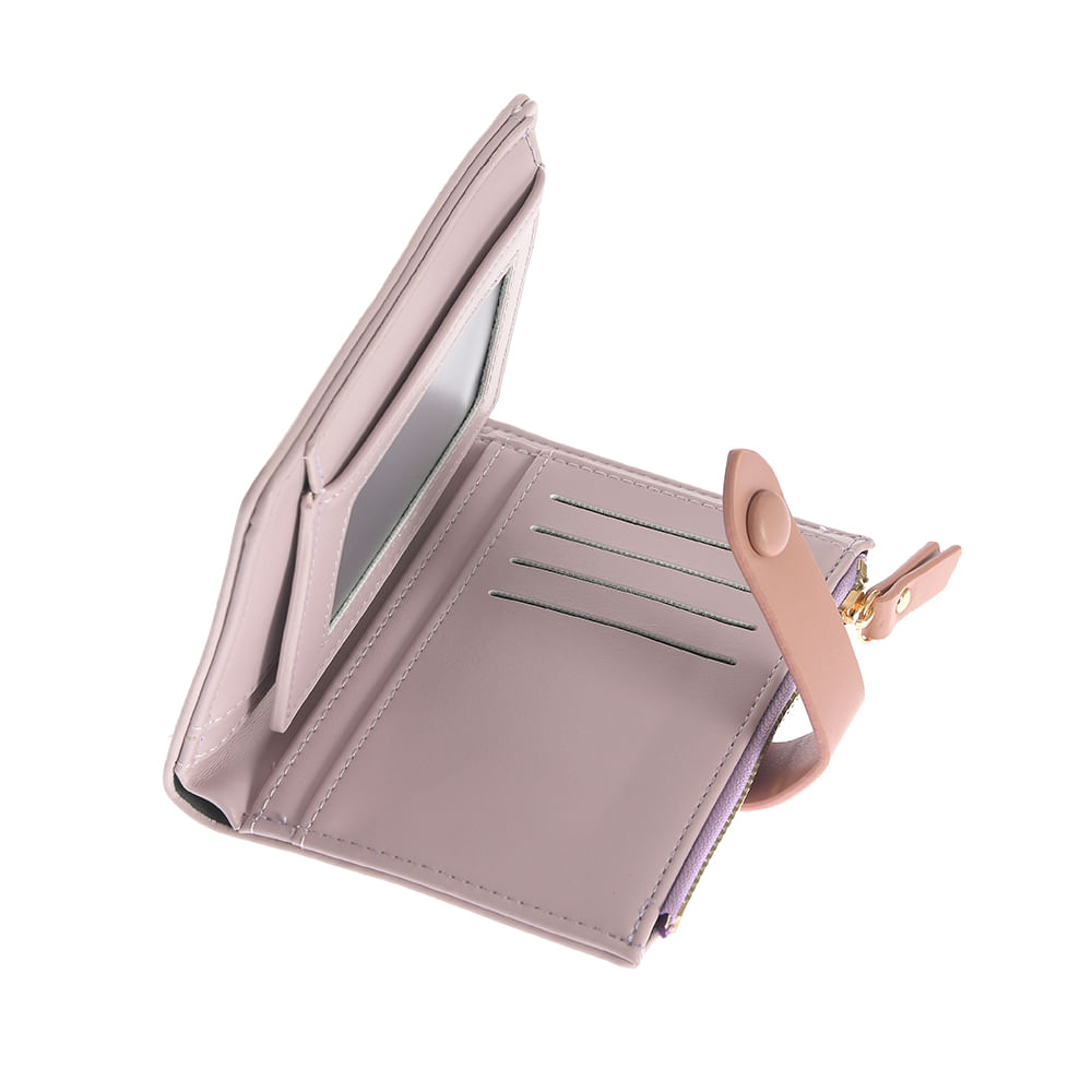 Portofel roz cu buzunar exterior - 4 | YEO