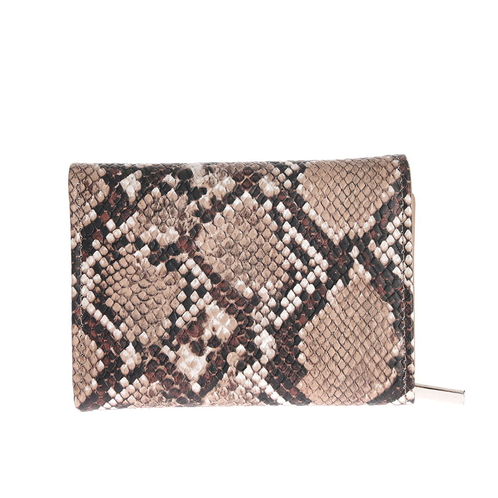 Portofel din piele naturala cu model animal print - 2 | YEO