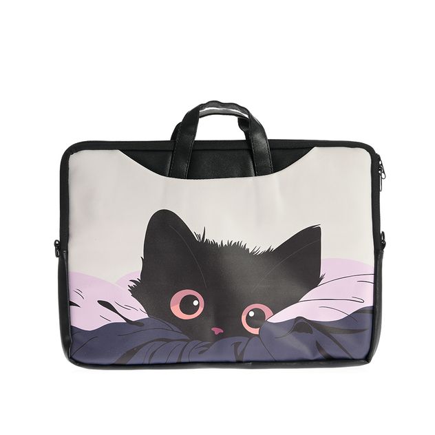 Geanta pentru laptop cu imprimeu pisica