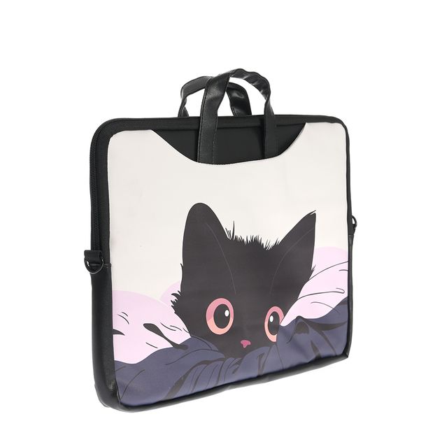 Geanta pentru laptop cu imprimeu pisica