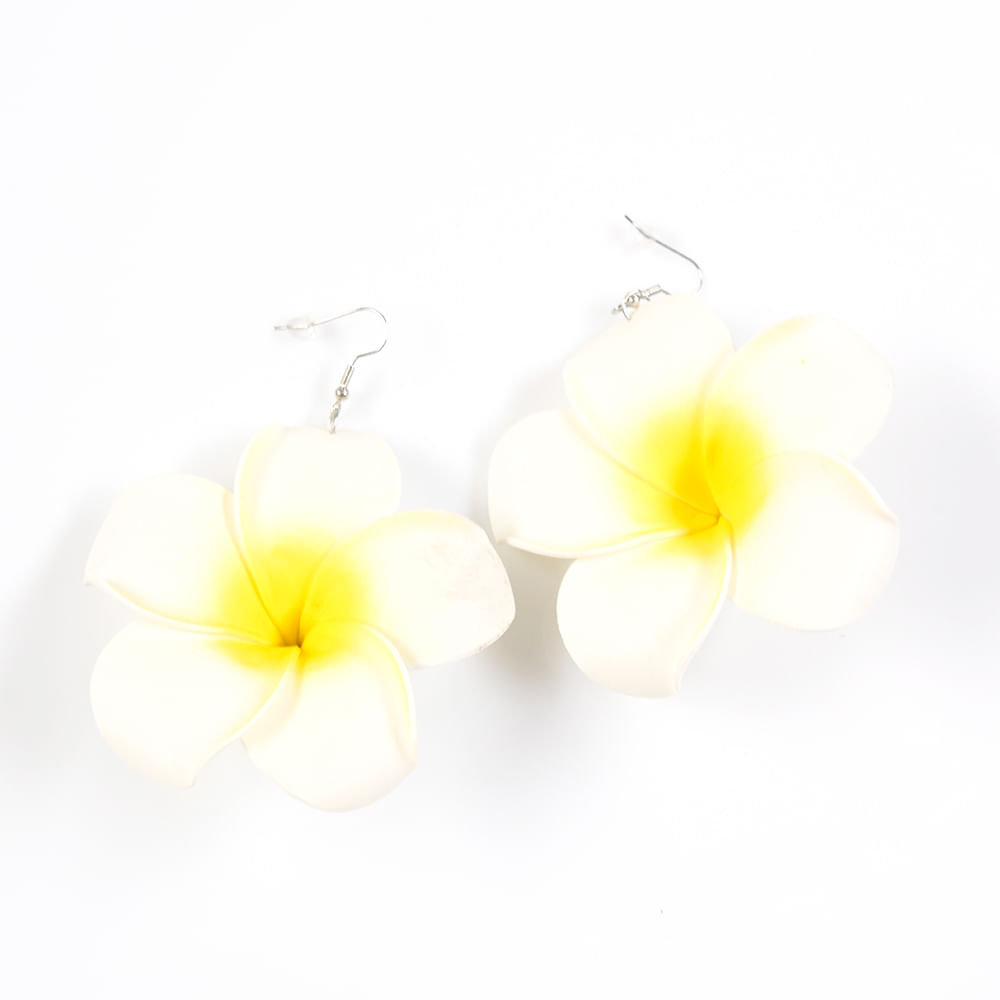 Cercei albi in forma de floare - 2 | YEO