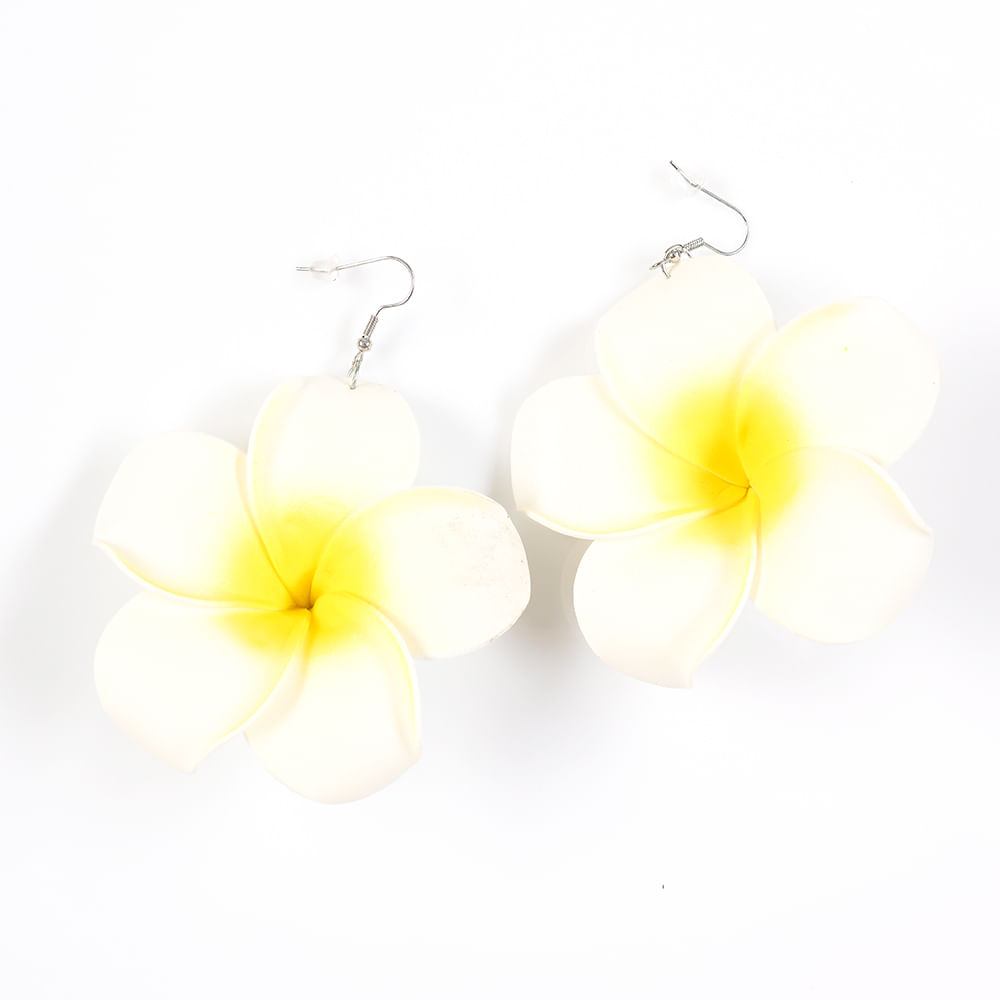 Cercei albi in forma de floare - 3 | YEO