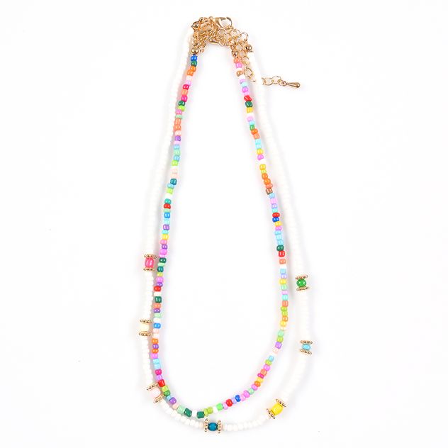Set 2 coliere cu margele multicolore