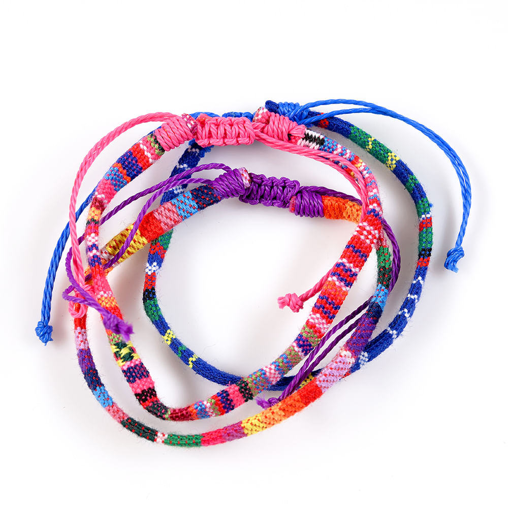 Set 3 bratari multicolore din material textil - 2 | YEO