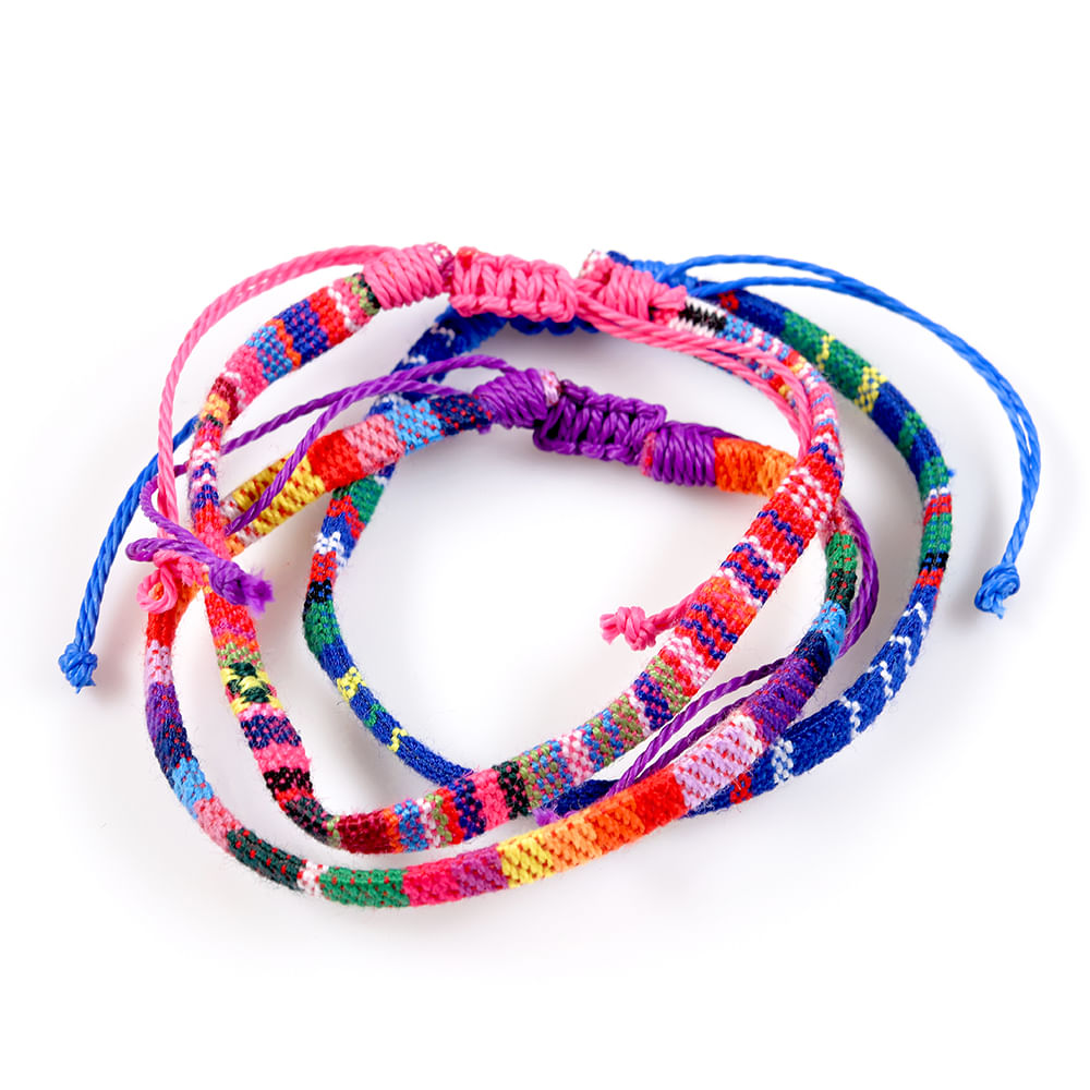 Set 3 bratari multicolore din material textil - 3 | YEO