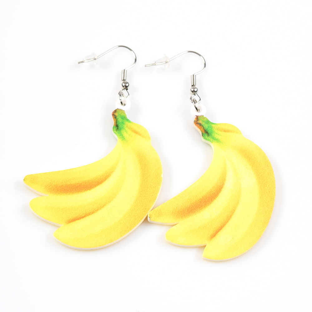 Cercei galbeni in forma de banana