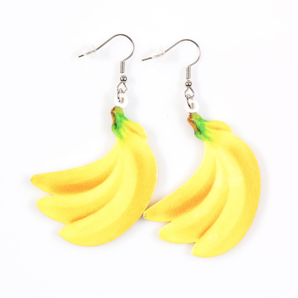 Cercei galbeni in forma de banana - 2 | YEO