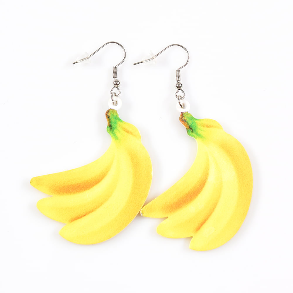 Cercei galbeni in forma de banana - 3 | YEO