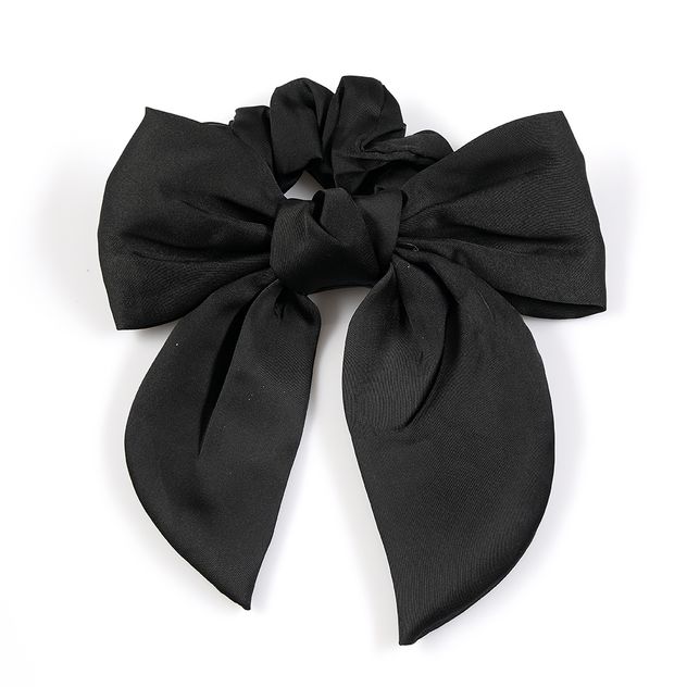 Elastic negru de par cu funda ampla