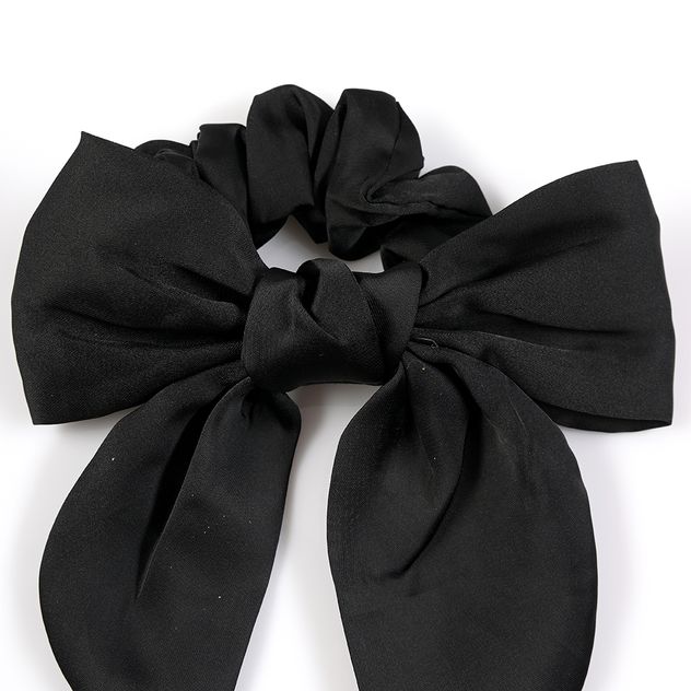 Elastic negru de par cu funda ampla