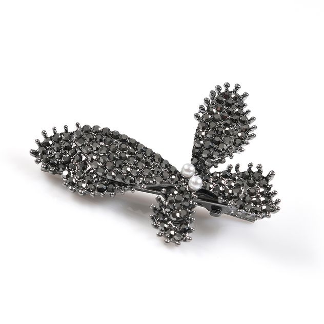 Agrafa in forma de fluture cu pietre negre