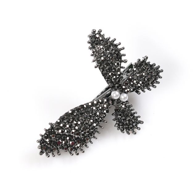 Agrafa in forma de fluture cu pietre negre