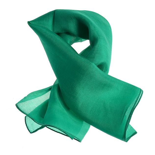 Esarfa matase verde 50 x 50 cm