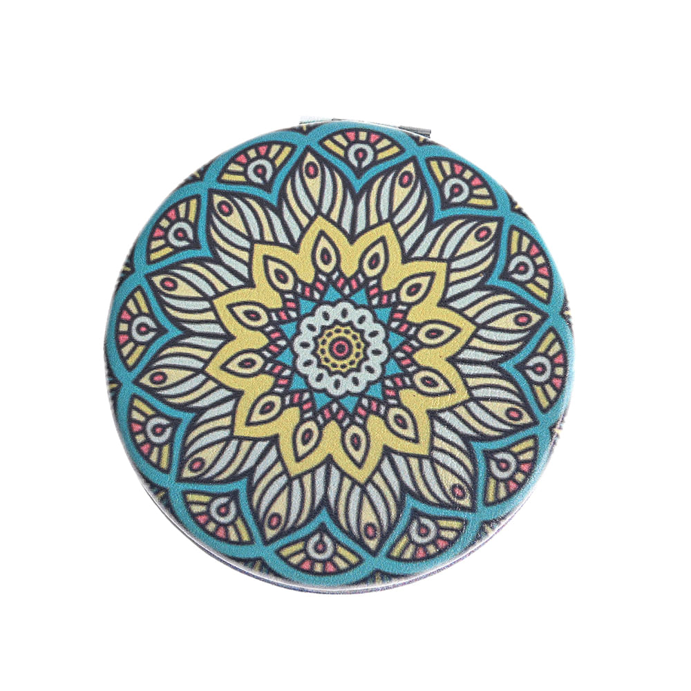 Oglinda rotunda cu imprimeu mandala