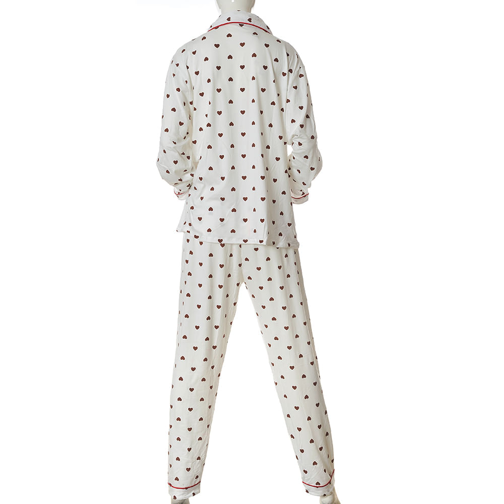 Pijama alba cu inimi - imagine 6