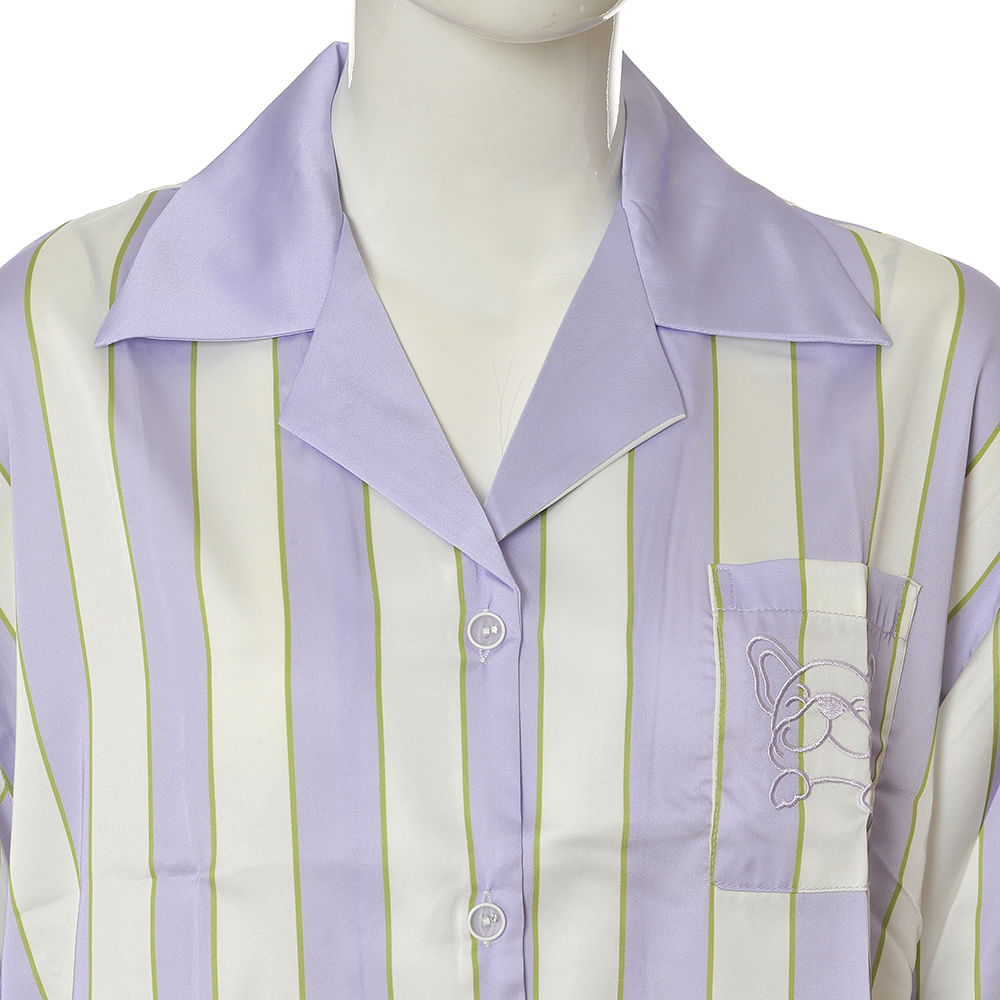 Pijama mov cu maneci lungi - 4 | YEO