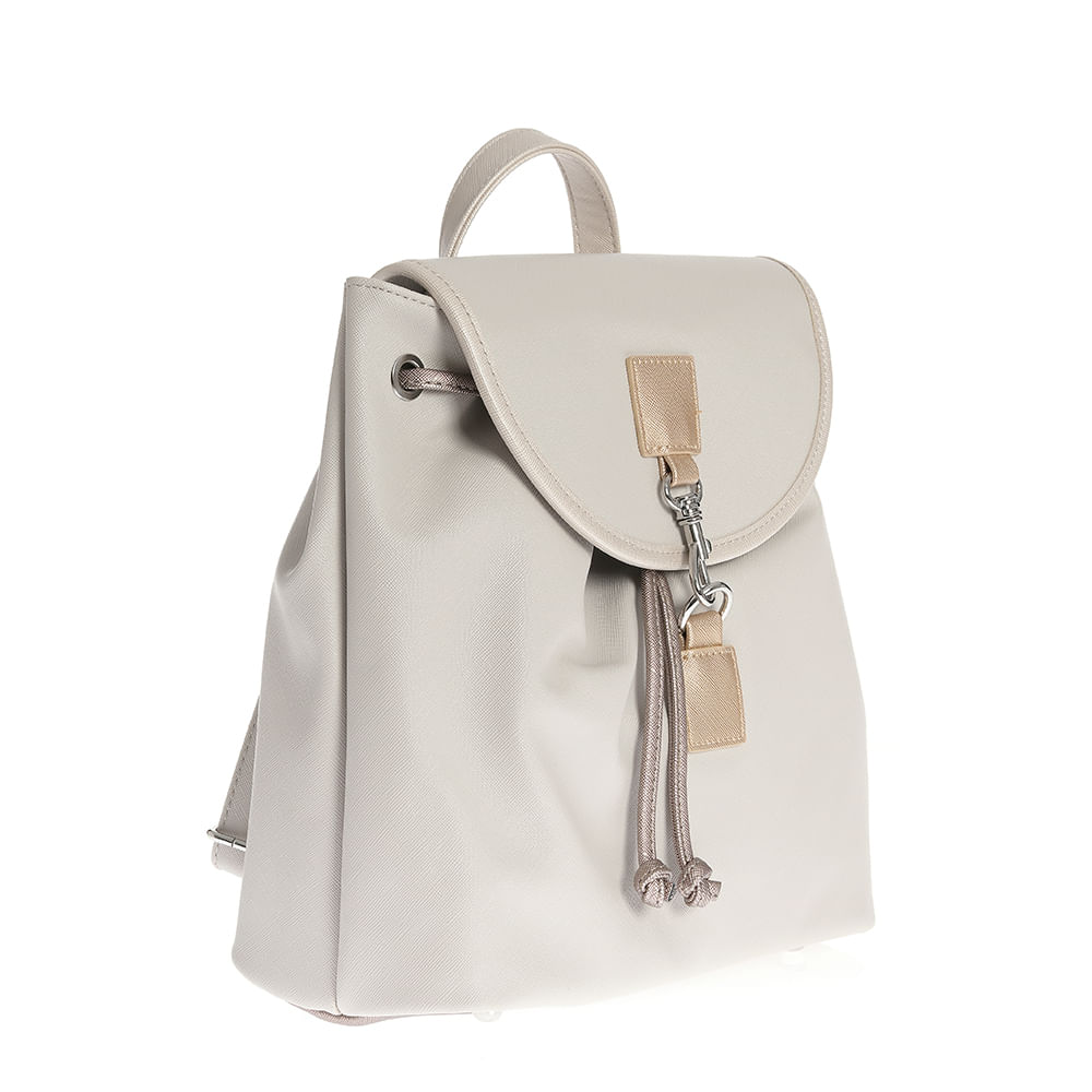 Rucsac crem din piele ecologica cu snur - 1 | YEO