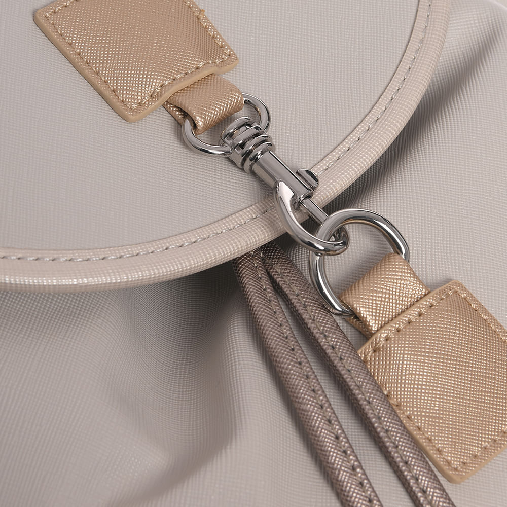 Rucsac crem din piele ecologica cu snur - 3 | YEO
