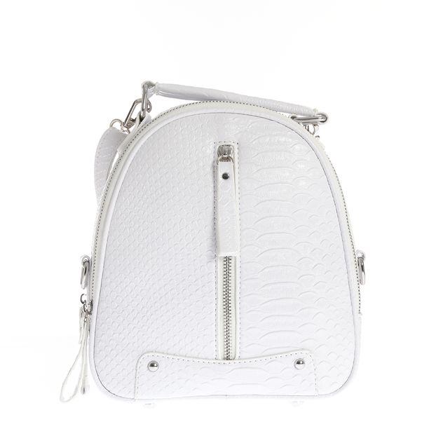Rucsac alb cu fermoar decorativ