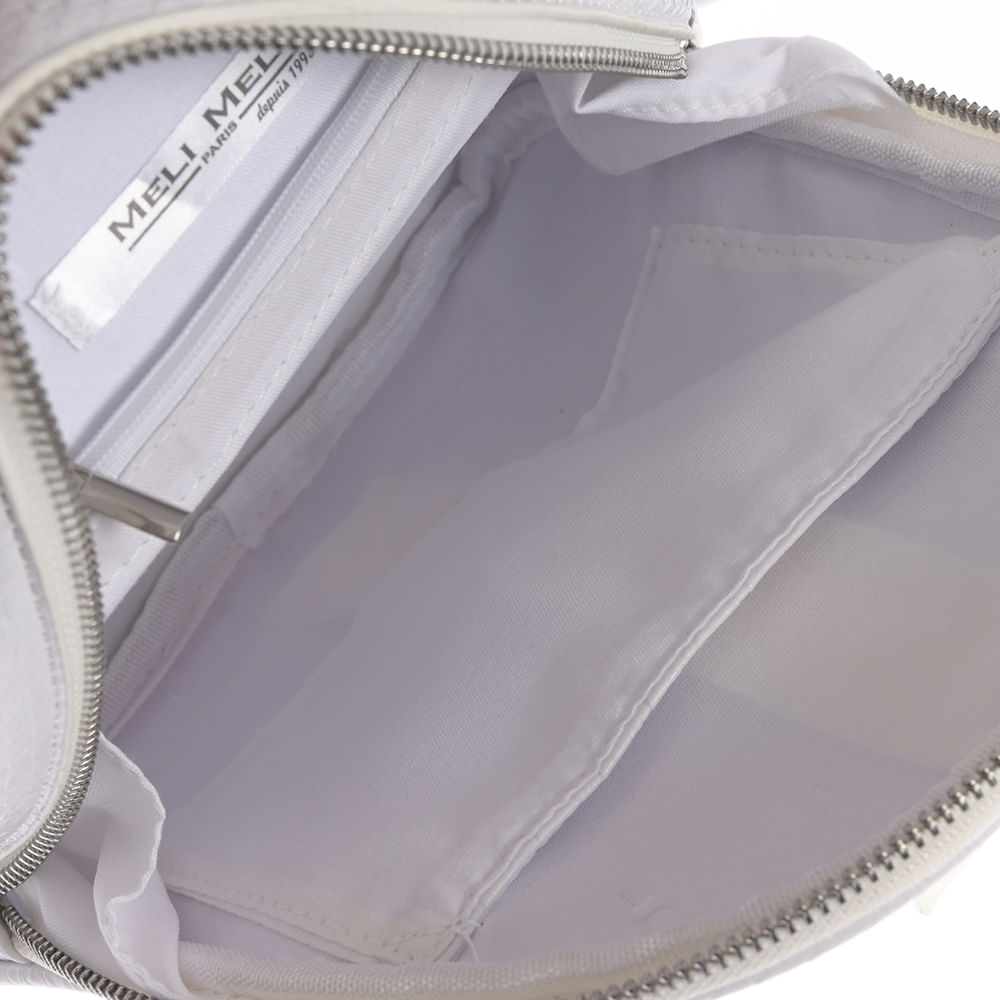 Rucsac alb cu fermoar decorativ - 3 | YEO