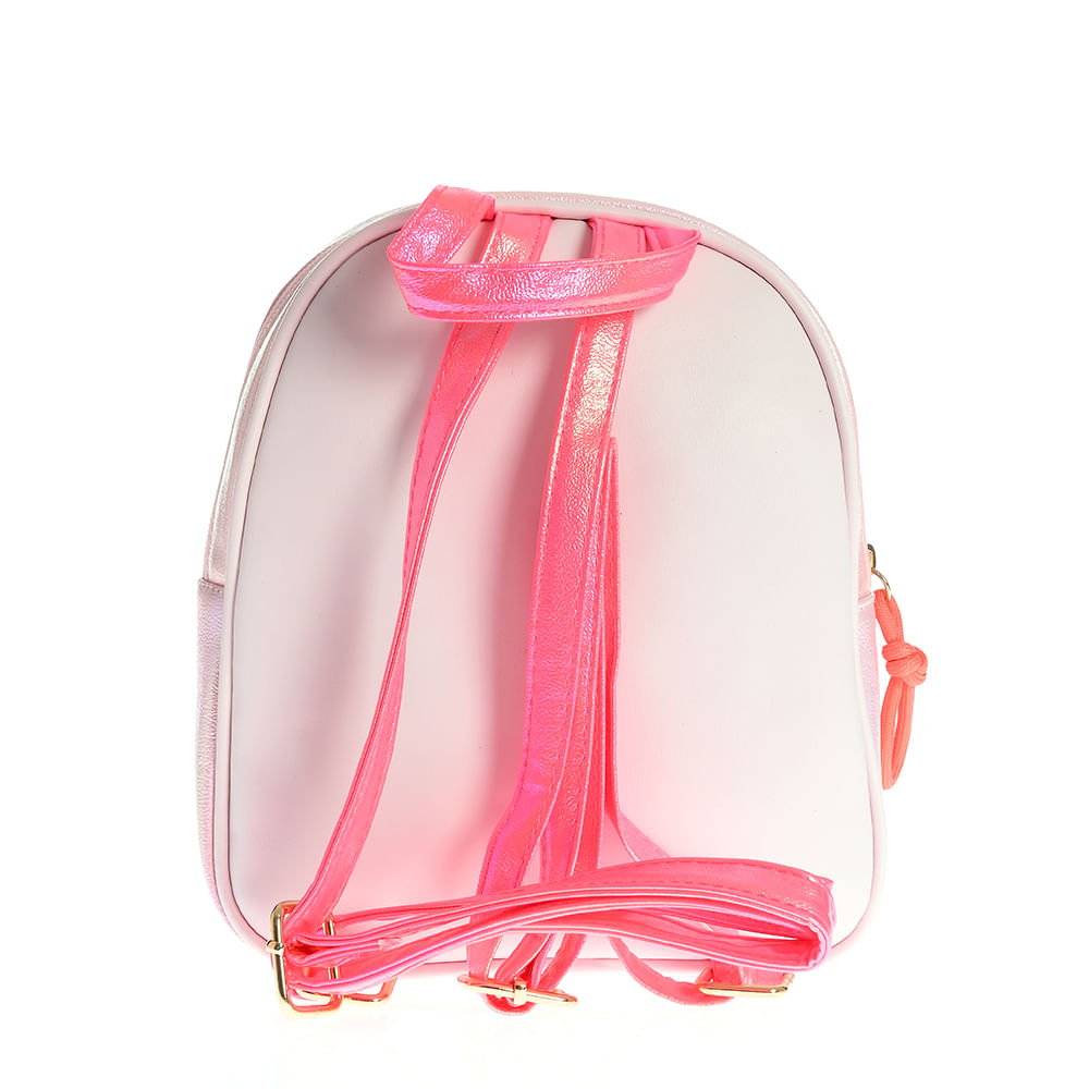 Rucsac roz cu buzunar transparent - 2 | YEO