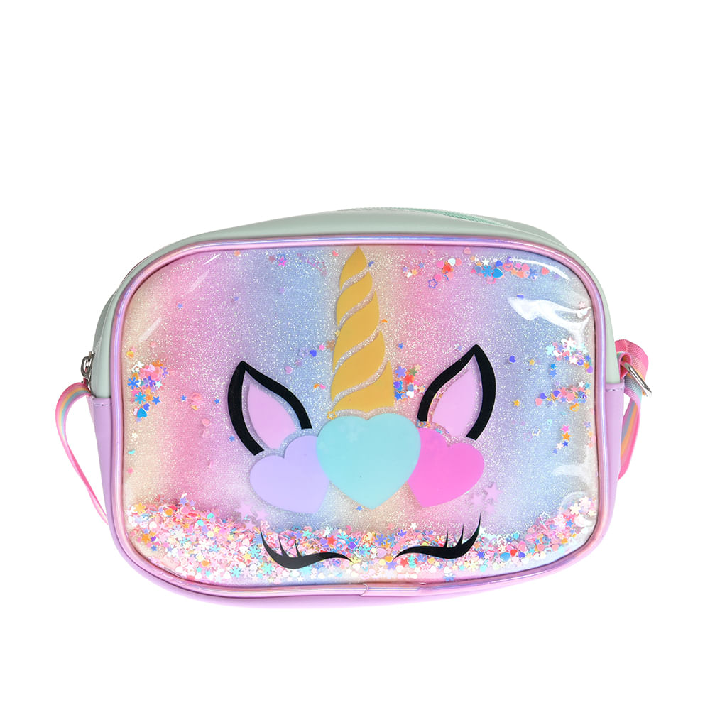 Geanta multicolora cu imprimeu unicorn - 1 | YEO