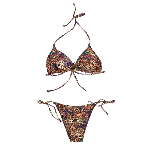 Sutien de baie colorat cu model animal print