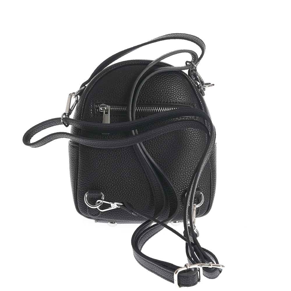 Rucsac mini negru din piele ecologica - 2 | YEO