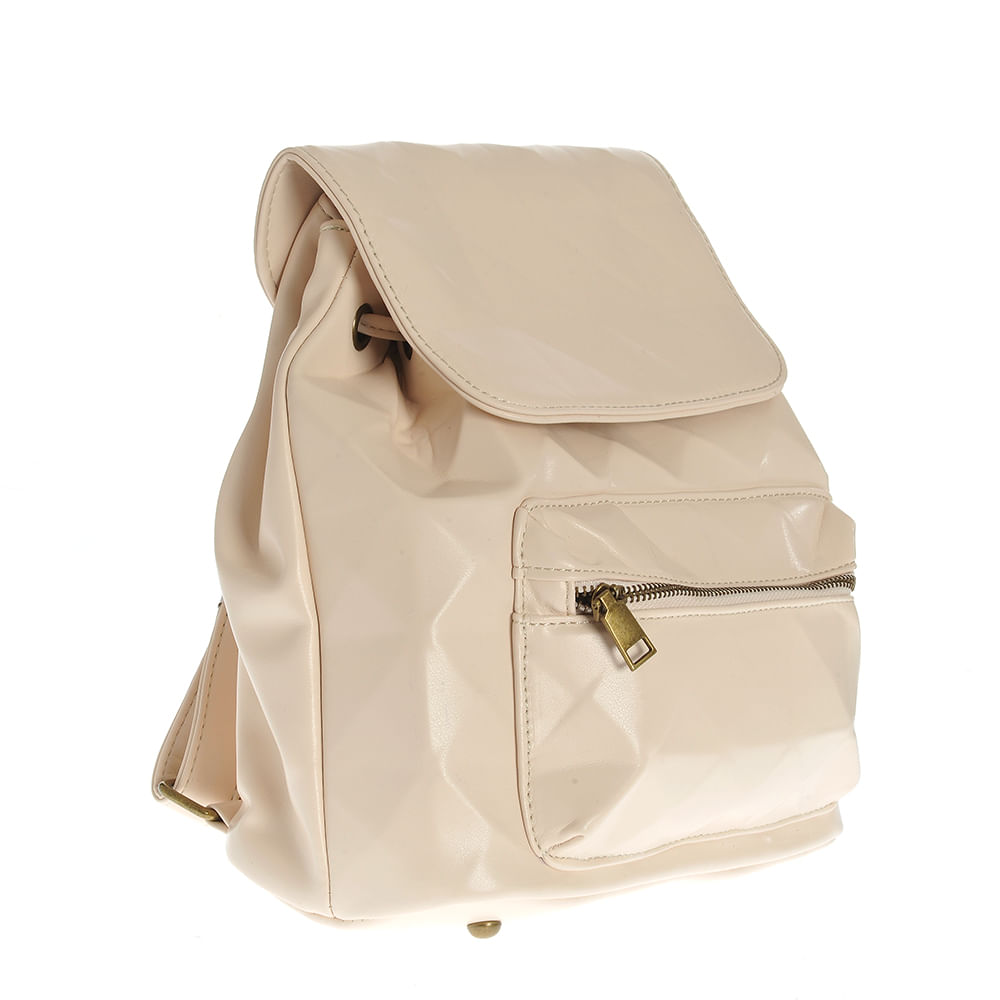 Rucsac crem din piele ecologica cu snur - 1 | YEO