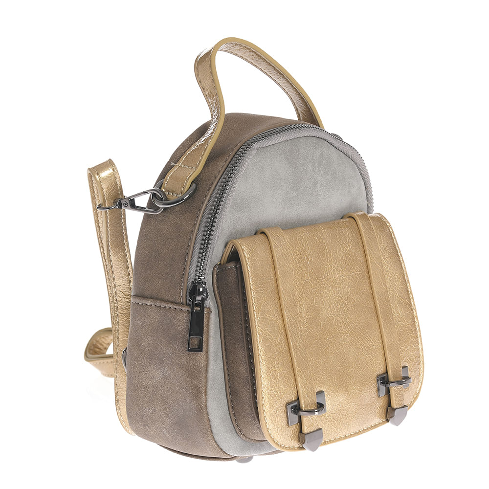 Rucsac mini bicolor cu bretele detasabile - 1 | YEO