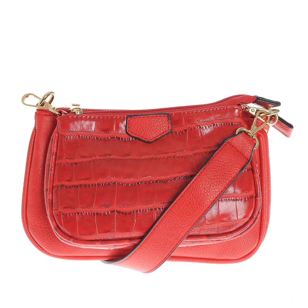 Geanta crossbody rosie cu doua compartimente - 1 | YEO