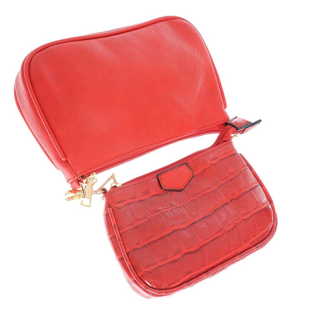Geanta crossbody rosie cu doua compartimente - 3 | YEO
