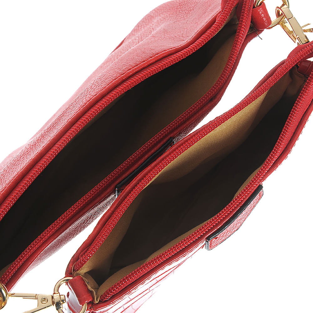 Geanta crossbody rosie cu doua compartimente - 4 | YEO