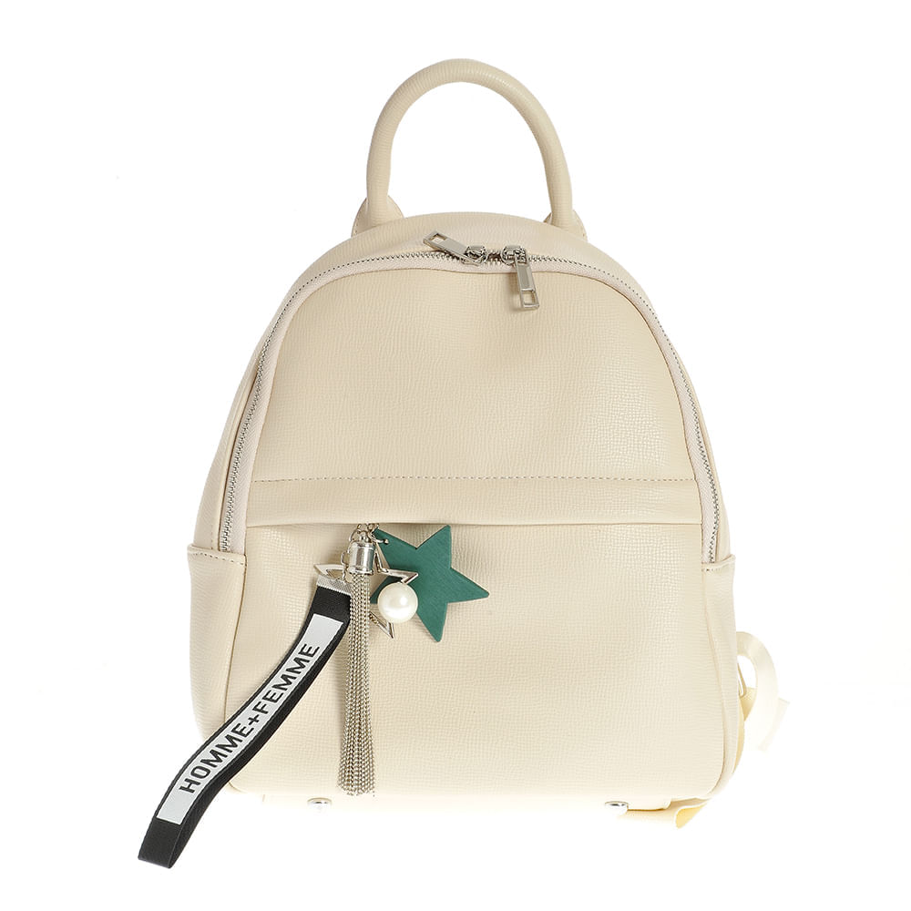Rucsac crem cu accesorii vesele