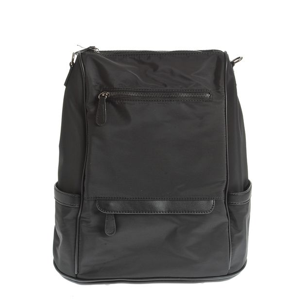 Rucsac negru cu doua buzunare frontale