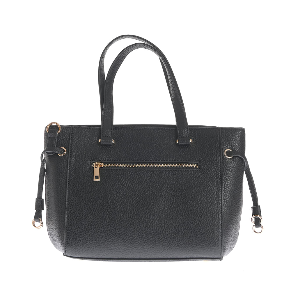 Geanta neagra din piele ecologica cu manere fixe - 3 | YEO