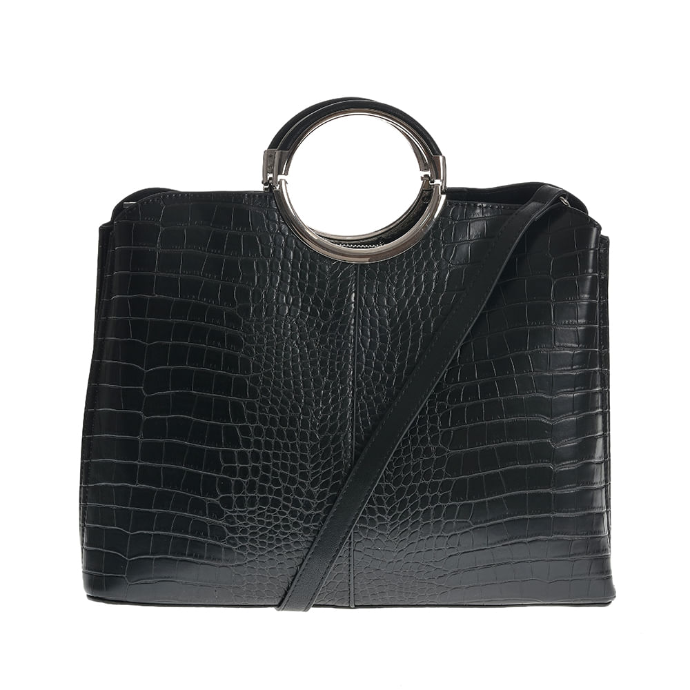 Geanta neagra cu manere rotunde - 1 | YEO