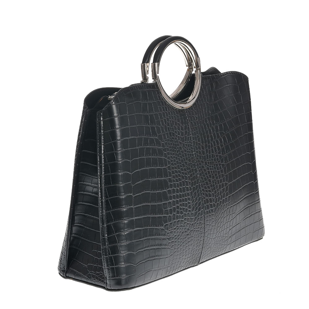 Geanta neagra cu manere rotunde - 2 | YEO