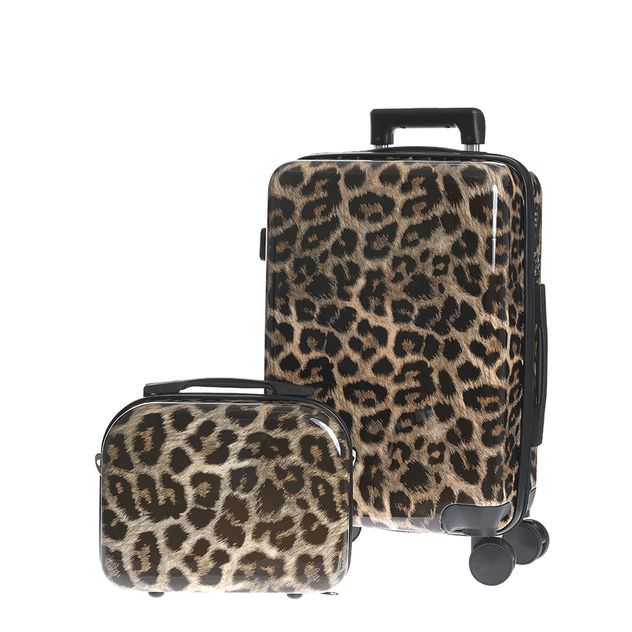 Set troler si geanta de voiaj cu model animal print