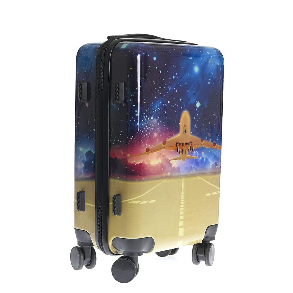 Set troler si geanta de voiaj cu imprimeu avion - 3 | YEO