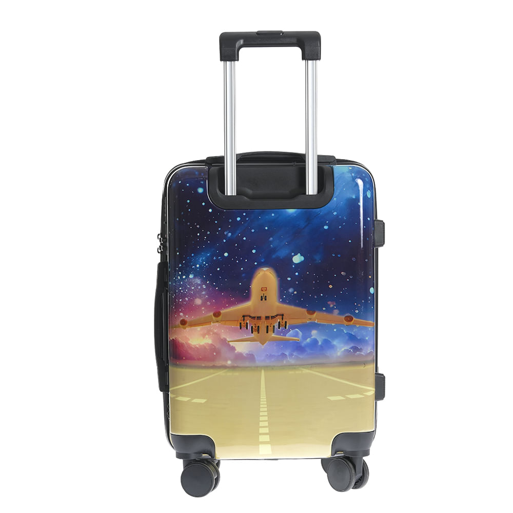 Set troler si geanta de voiaj cu imprimeu avion - 4 | YEO