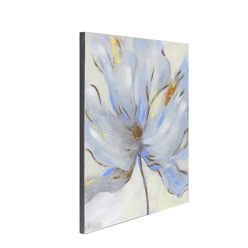 Tablou decorativ floare albastra 80x80 cm - 2 | YEO