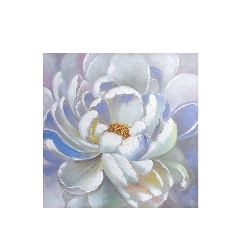 Tablou decorativ floare alba 80x80 cm