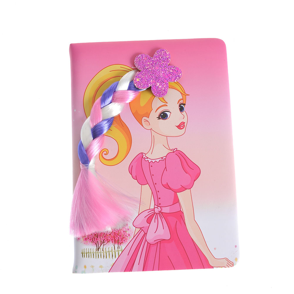Agenda roz cu print papausa si impletitura decorativa