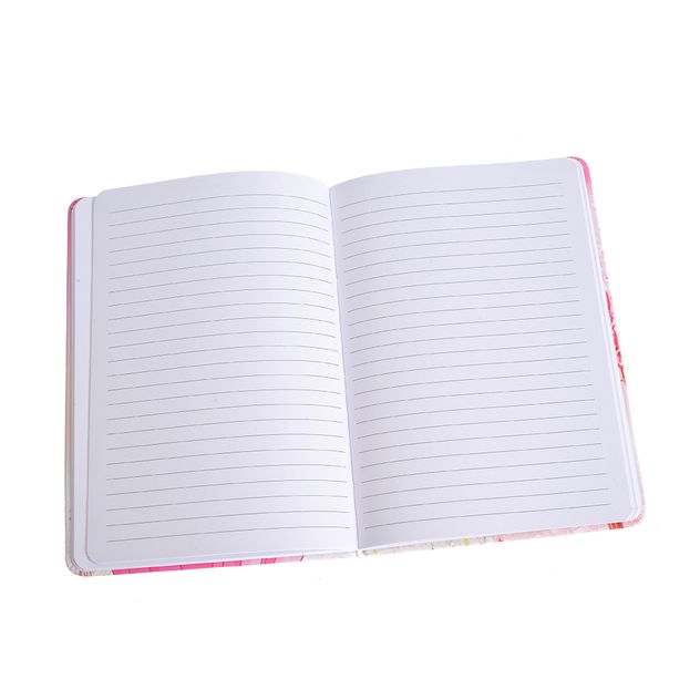Agenda roz cu print papausa si impletitura decorativa