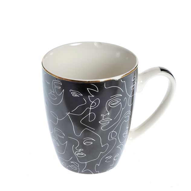 Cana neagra cu design abstract 350 ml