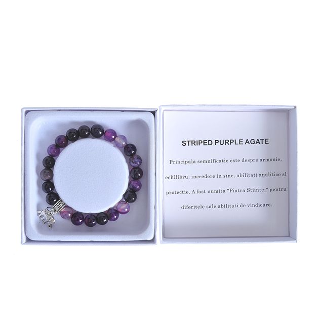 Bratara din pietre naturale Purple Agate