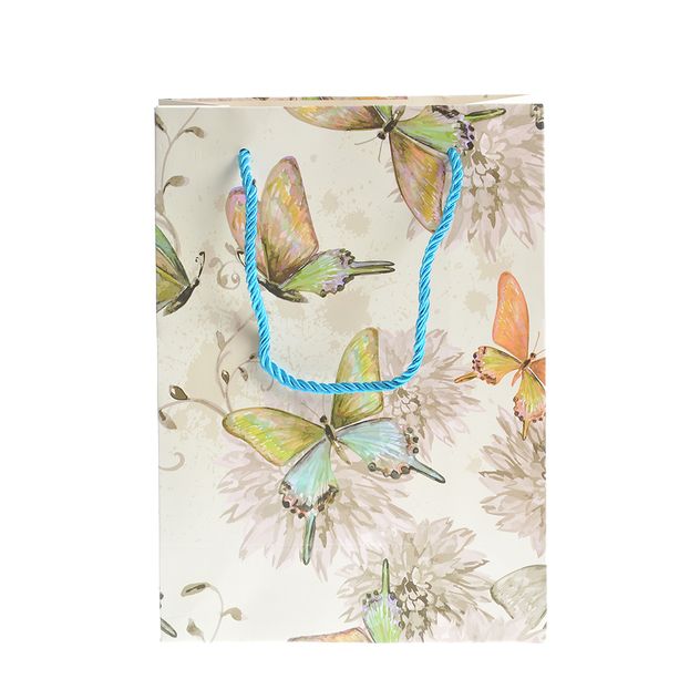 Punga de cadou cu fluturi multicolor 25 cm
