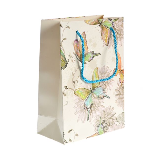 Punga de cadou cu fluturi multicolor 25 cm