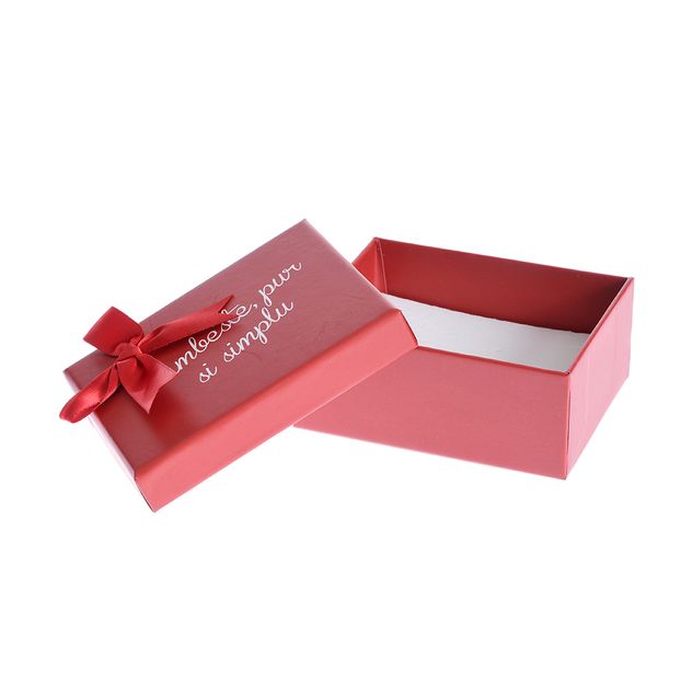 Cutie de cadou rosie cu mesaj 10 cm
